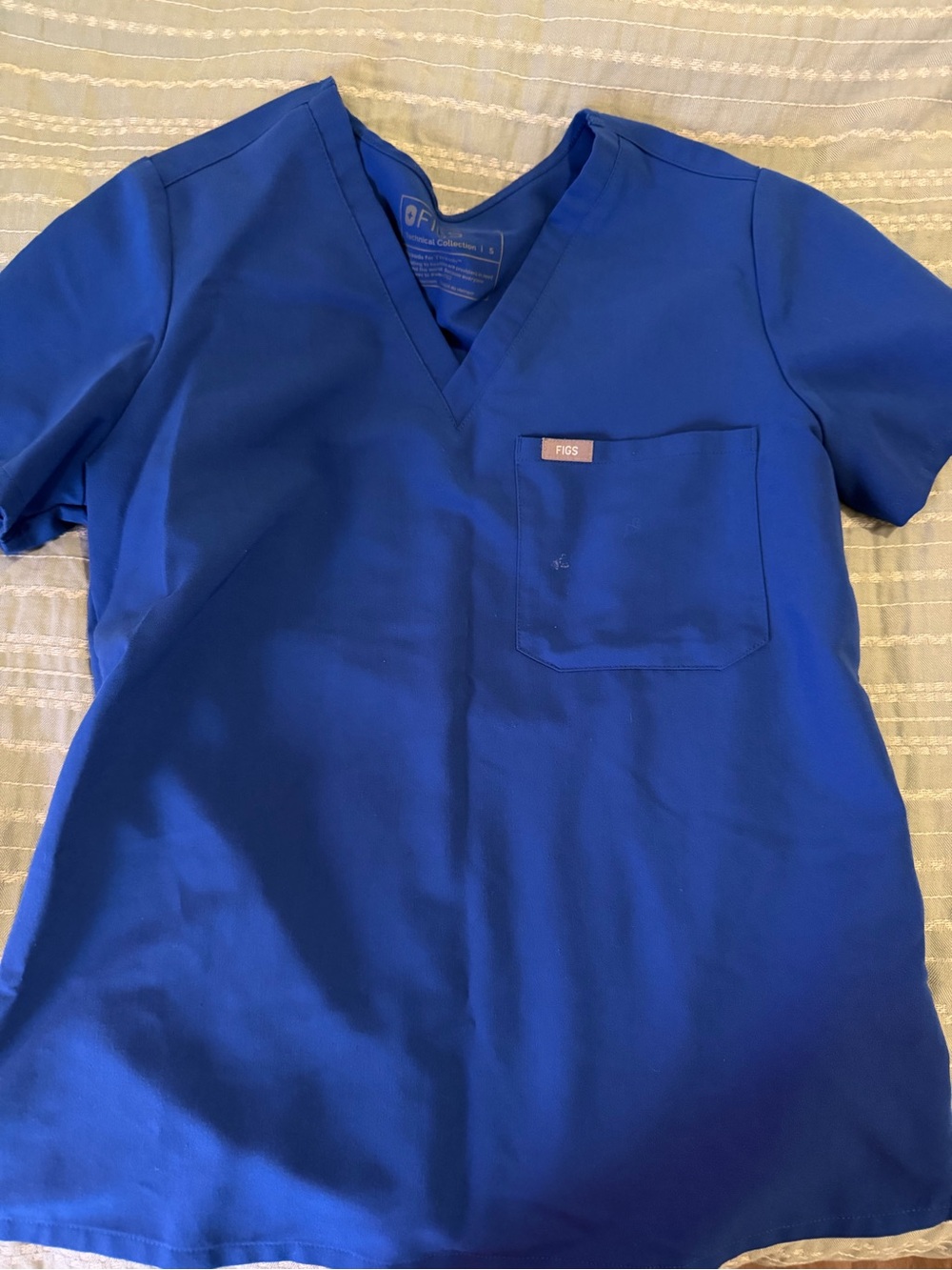 FIGS Medical Scrub Top in Royal Blue with Chest Pocket